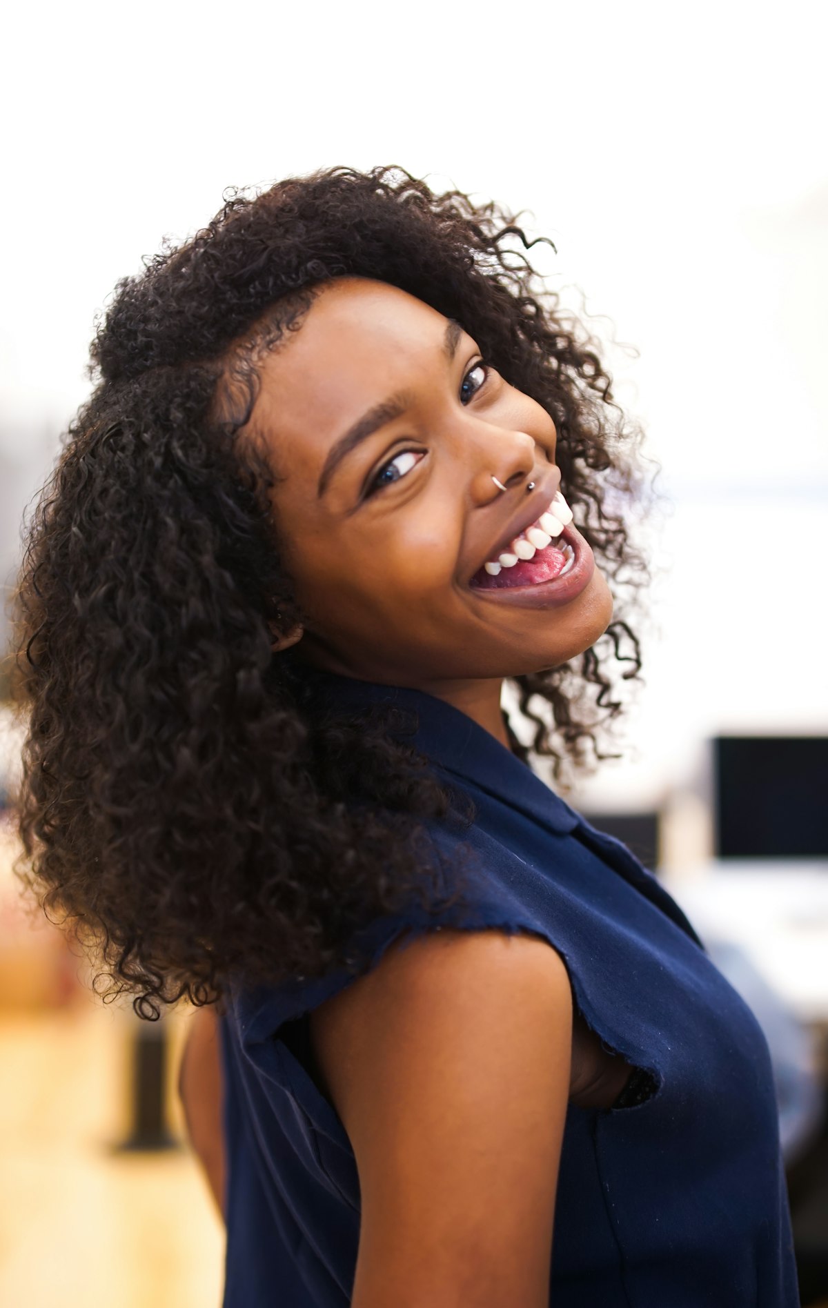 A rider smiling